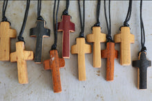 Load image into Gallery viewer, Baseball Bat Wood Cross Necklaces
