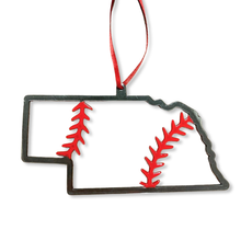 Load image into Gallery viewer, Nebraska Steel Baseball Christmas Ornament
