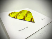 Load image into Gallery viewer, Softball Heart Artwork titled “Seams of Love”
