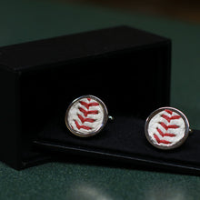 Load image into Gallery viewer, Baseball Seam Cufflinks
