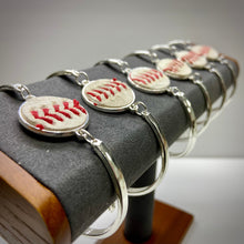 Load image into Gallery viewer, Silver Baseball Seam Bracelet
