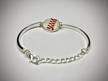 Load image into Gallery viewer, Silver Baseball Seam Bracelet
