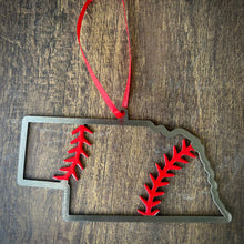 Load image into Gallery viewer, Nebraska Steel Baseball Christmas Ornament
