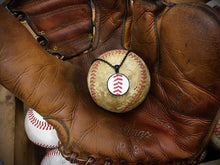 Load image into Gallery viewer, Jet Black Baseball Seam Pendant Necklace
