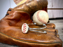 Load image into Gallery viewer, Baseball Seam Silver Bangle
