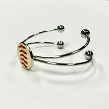 Load image into Gallery viewer, Baseball Seam Silver Bangle
