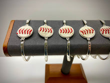 Load image into Gallery viewer, Silver Baseball Seam Bracelet
