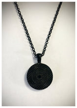 Load image into Gallery viewer, Jet Black Baseball Seam Pendant Necklace
